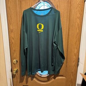 Oregon Ducks Basketball Nike Long Sleeve Shirt 4XL Green Men's NikeFit Dry